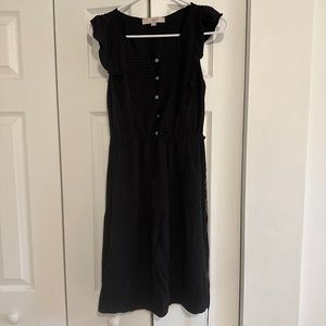 Loft Black Aline Dress with tie waist